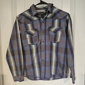 Roper Purple and Blue Casual Button Down Shirt